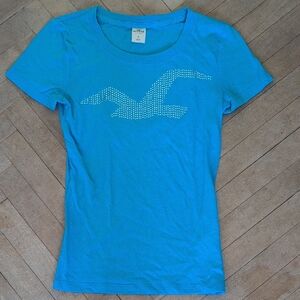 Hollister Blue Fitted Short Sleeve Tee